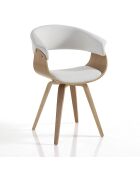 Chaise visby chêne/blanc - 72/81x62x51 cm